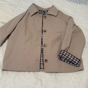 Women’s Cropped Trench with Plaid Lining